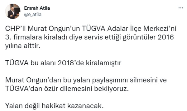 Murat Ongun'un TÜGVA yalanı ifşa oldu!